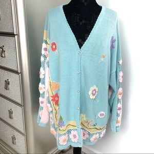 HSN Storybook 3X Vintage Spring Novelty Sweater